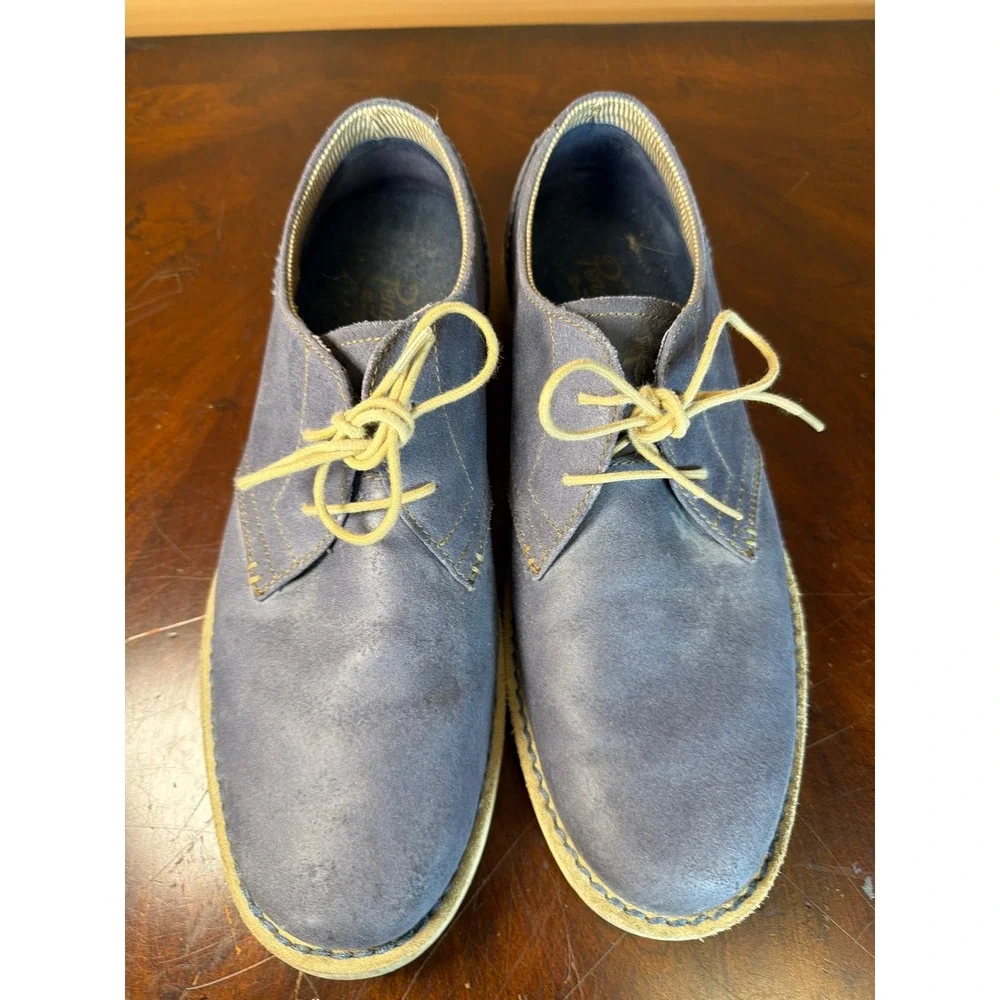 Original Penguin Mens Blue Suede Derby Shoes Lace Up Oxford Casual Dress Shoes